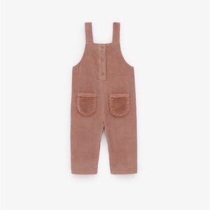 Zara Kids 3-4 Combined Corduroy Dungarees Jumpsuit Overalls Sherpa Pocket